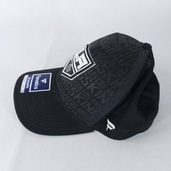 Los Angeles Kings Hat Cap Fitted Mens Large Black NHL Hockey Trucker StretchFit - Picture 2 of 6